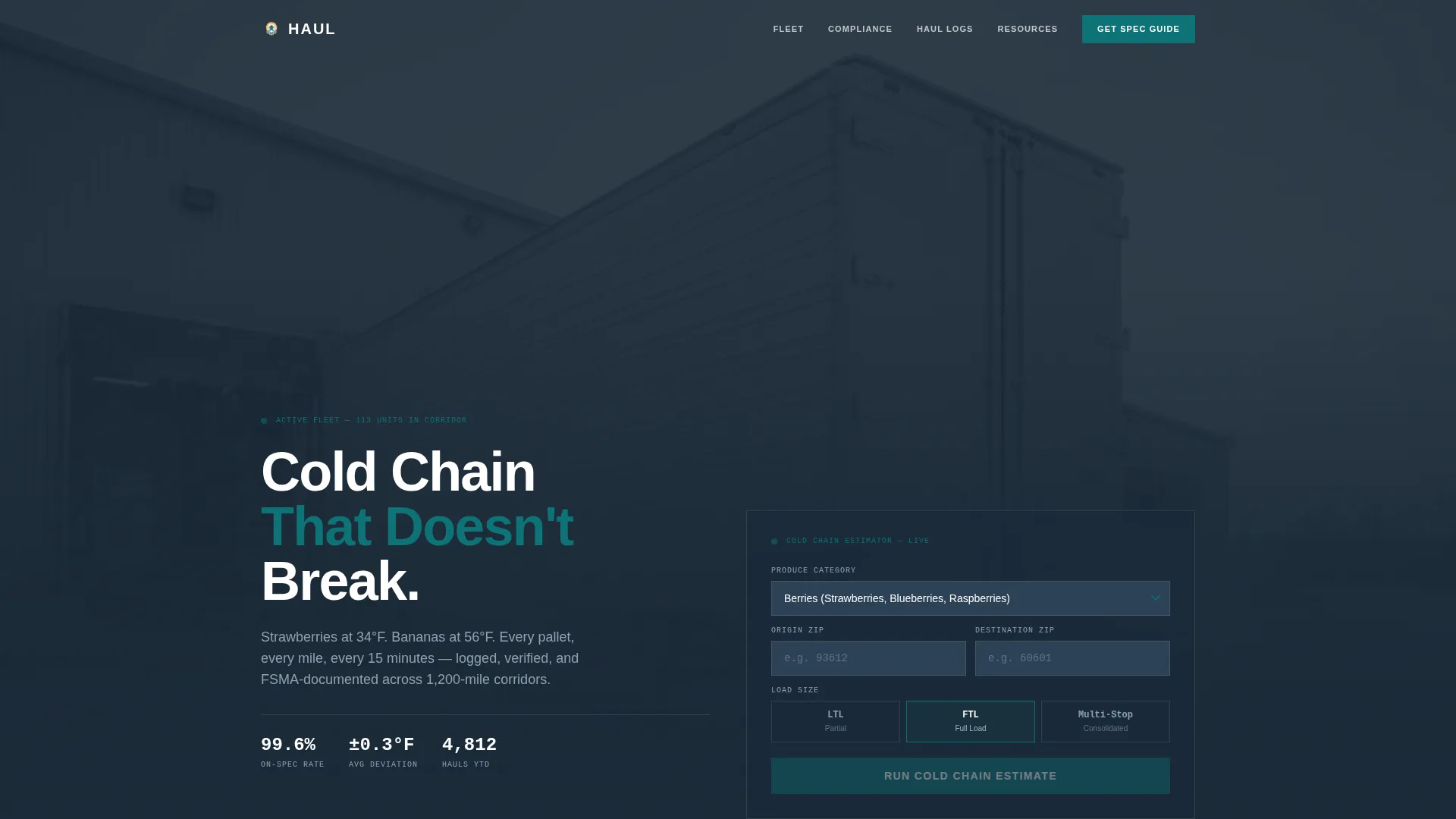 Reliable Coldchain | Free Website Template | Rocket