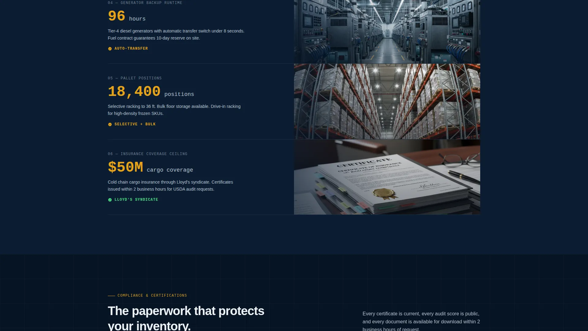 Certified Coldstorage | Free Website Template | Rocket