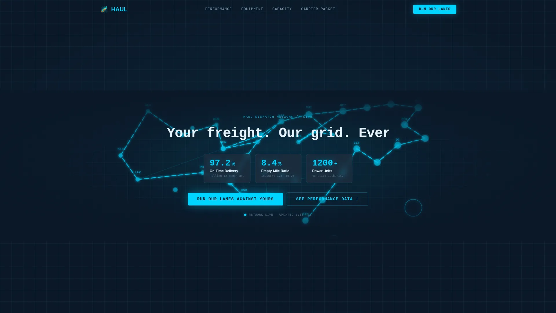 Full Truckload Carrier Landing Page Template