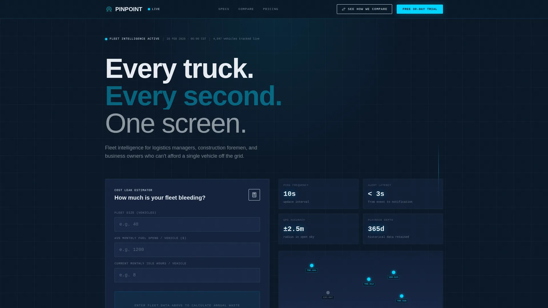 Advanced Fleet & Transportation Management Cost Estimator Website Template