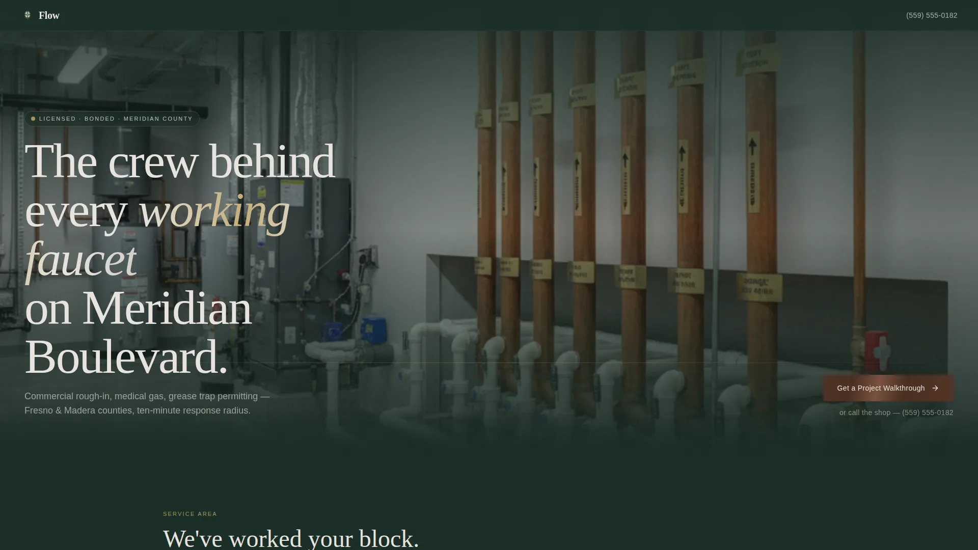 Commercial Plumbing Contractor Landing Page Template