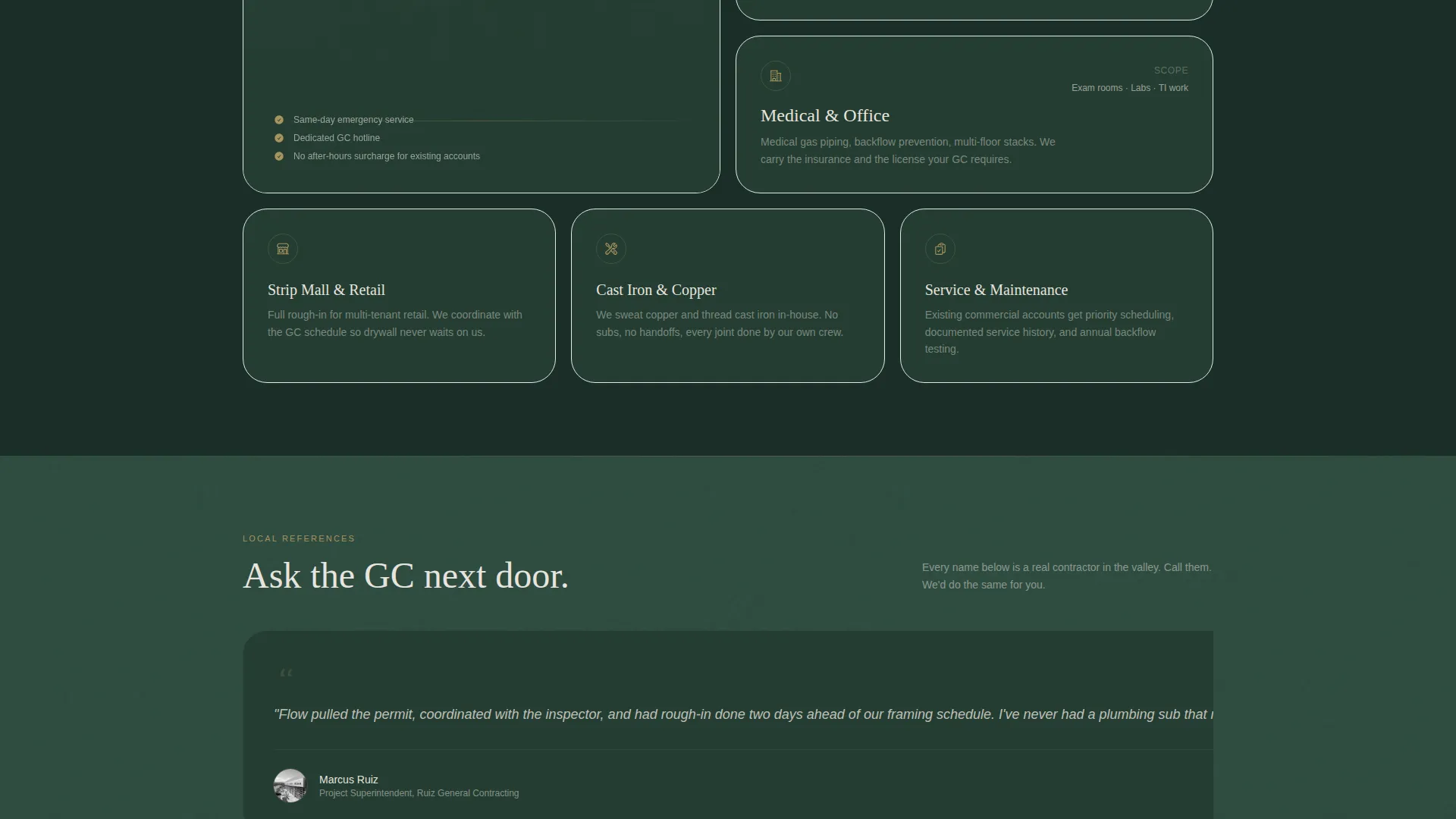 Commercial Plumbing Contractor Landing Page Template