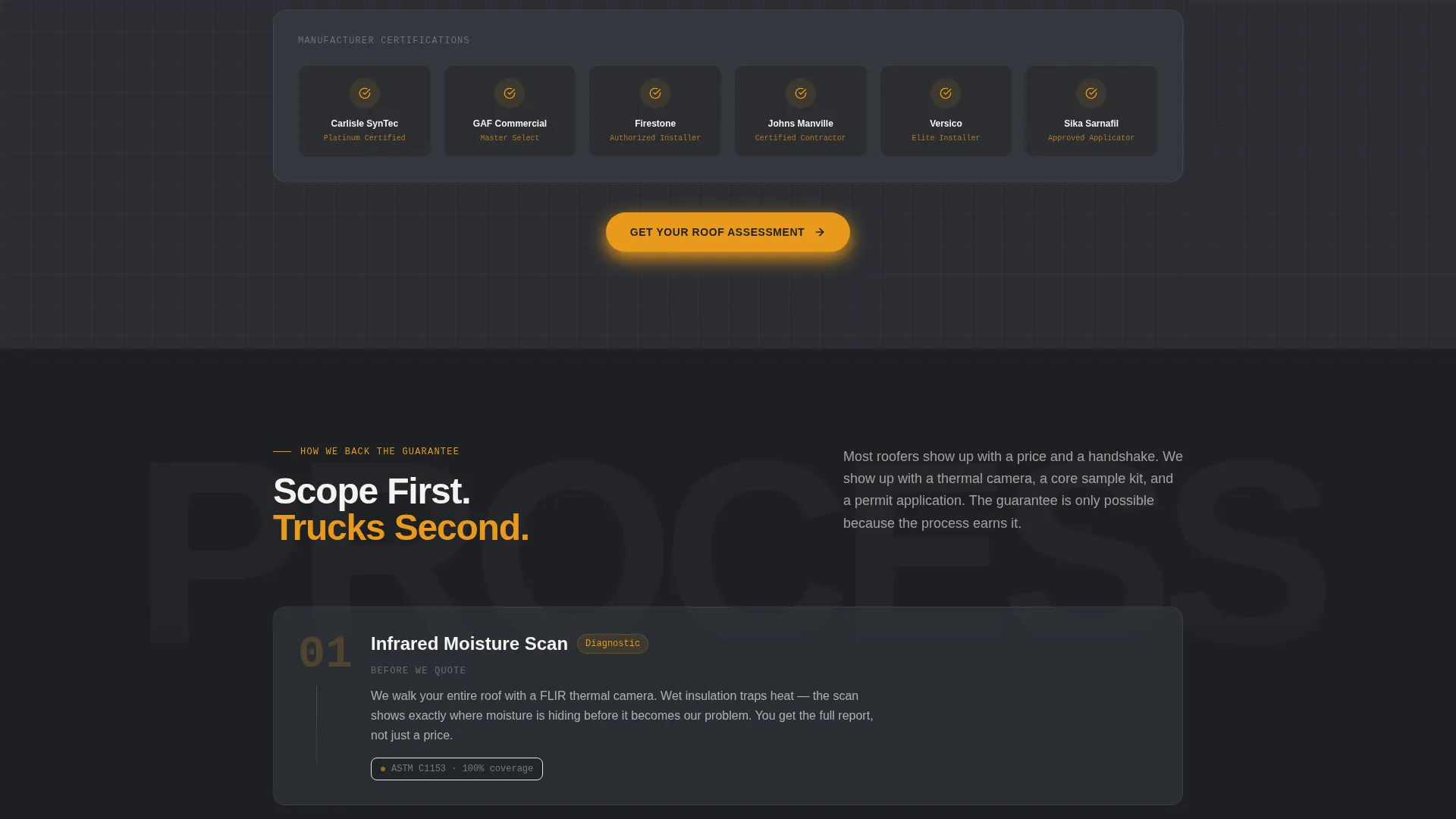 Commercial Roofing Contractor Website Template with Guarantee