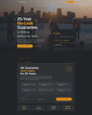 Commercial Roofing Contractor Website Template with Guarantee