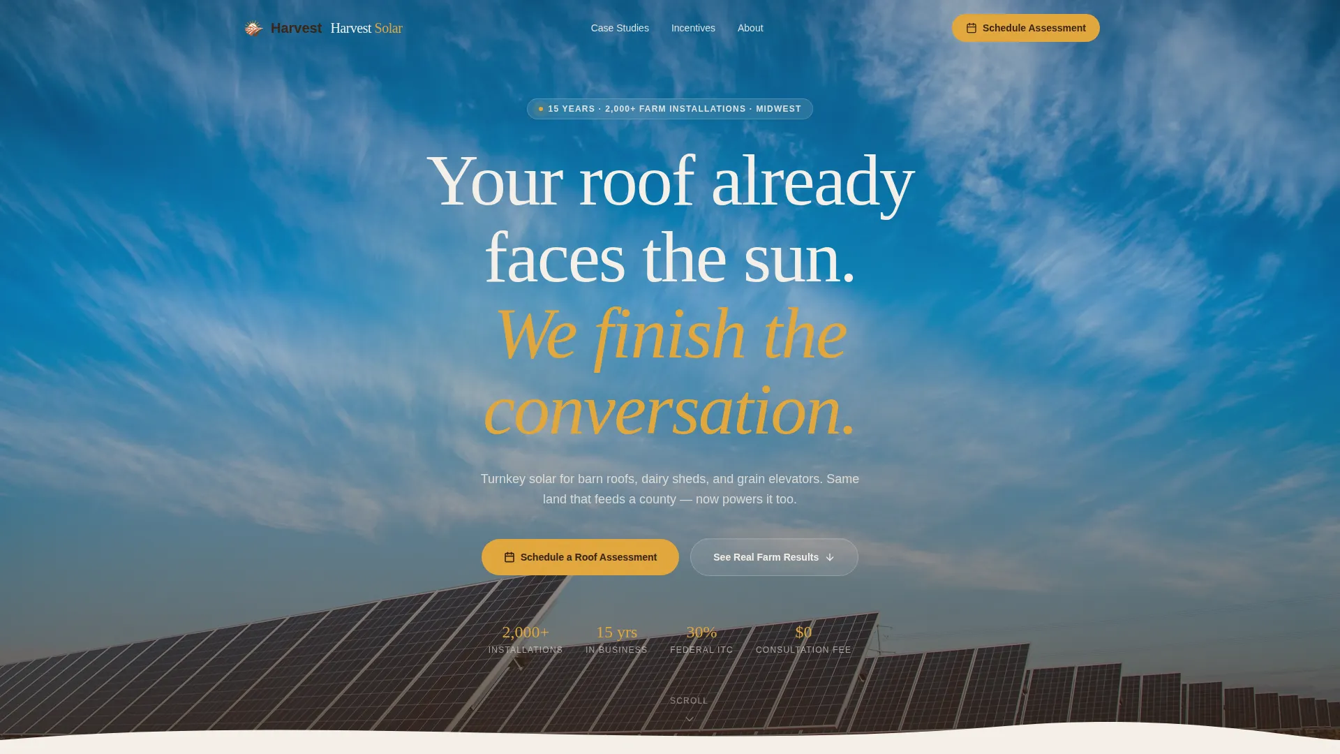 Agricultural Commercial Solar Landing Page Template