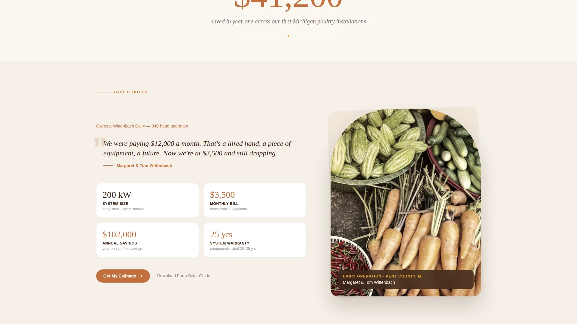 Agricultural Commercial Solar Landing Page Template
