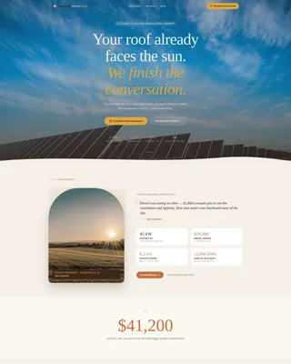 Agricultural Commercial Solar Landing Page Template