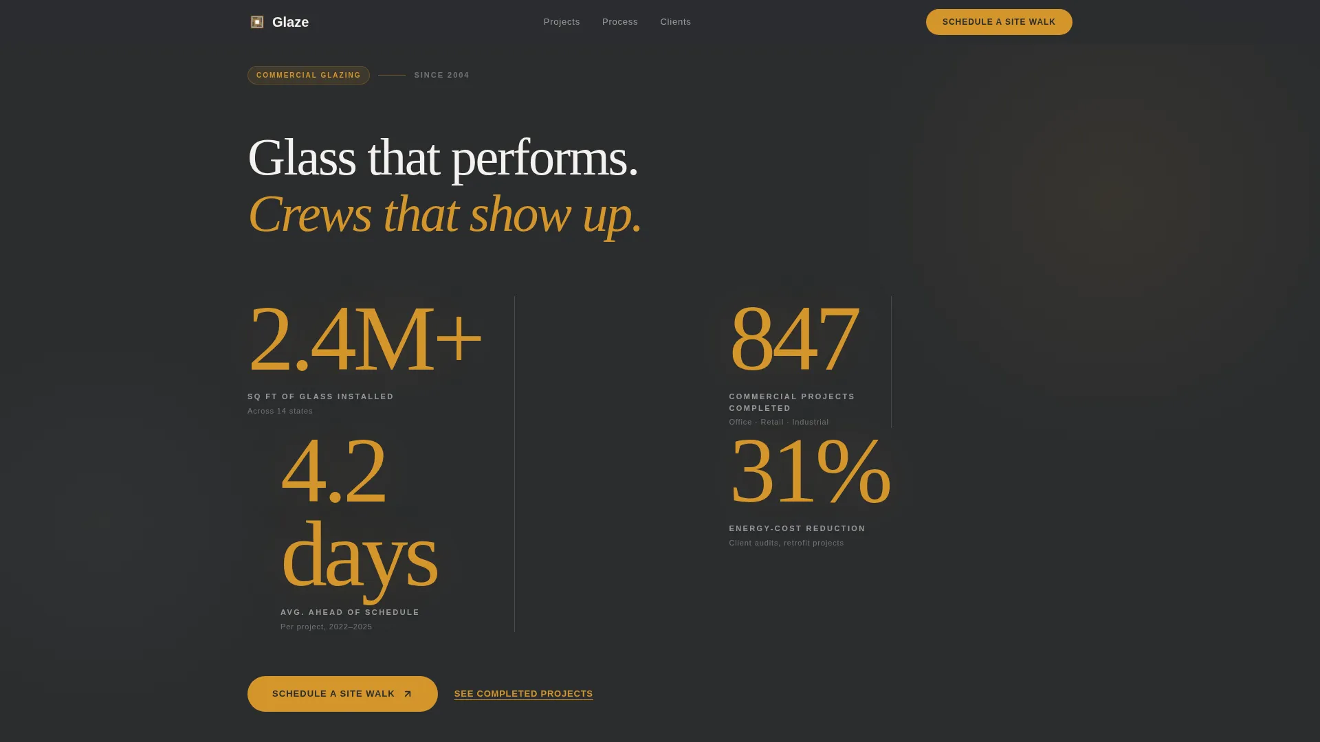Commercial Window Installer Landing Page Template