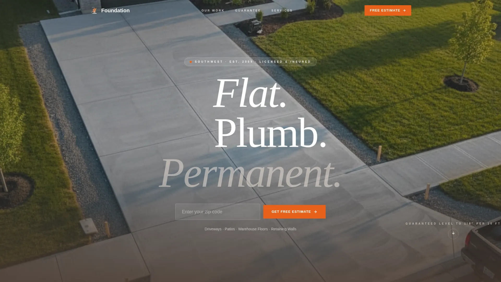 Concrete Contractor Lead Generation Landing Page