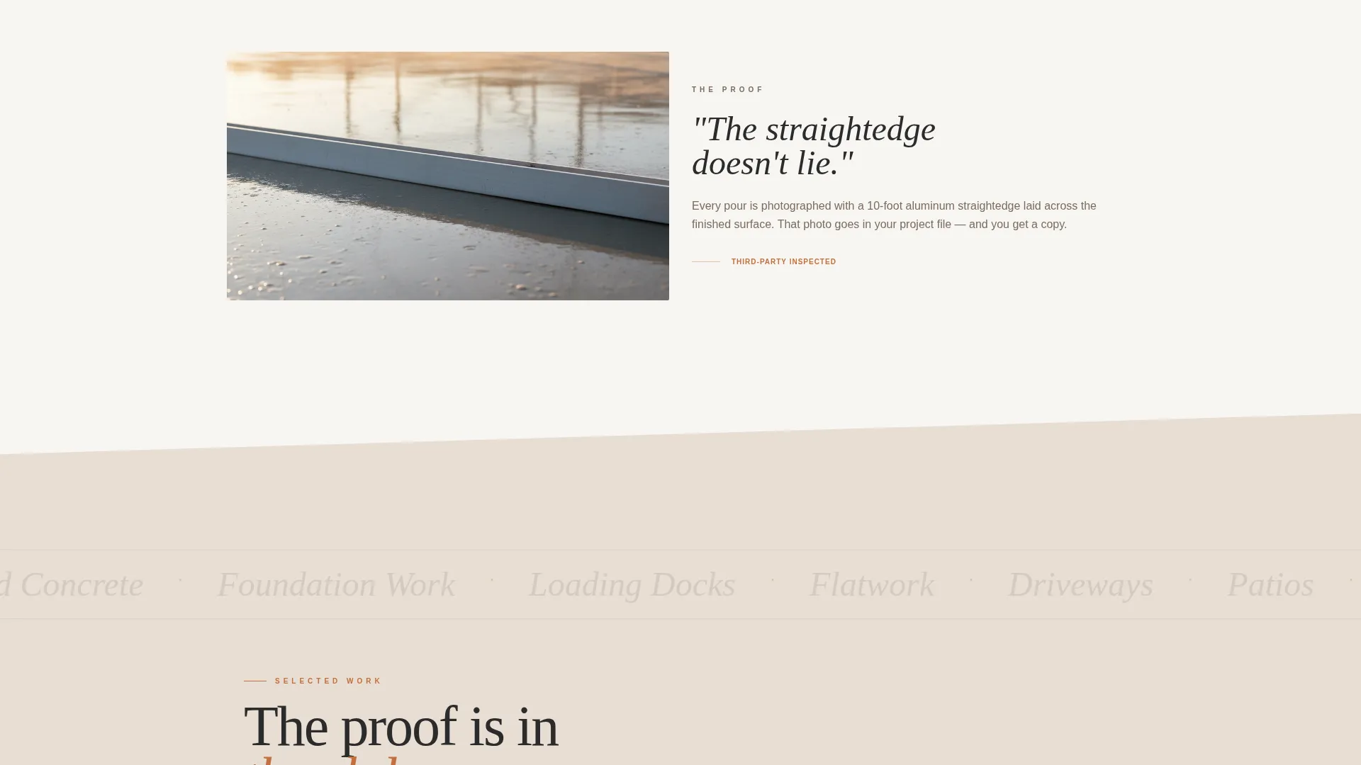 Concrete Contractor Lead Generation Landing Page