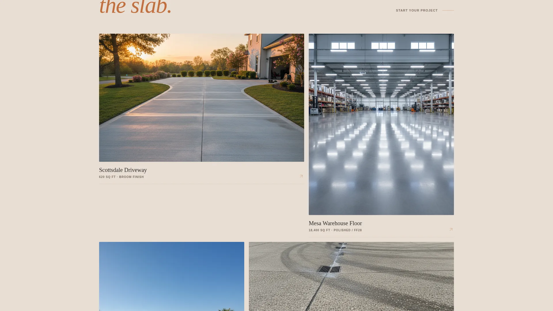 Concrete Contractor Lead Generation Landing Page