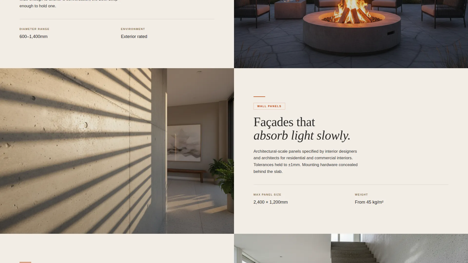 Bold Concrete Designer Landing Page Template