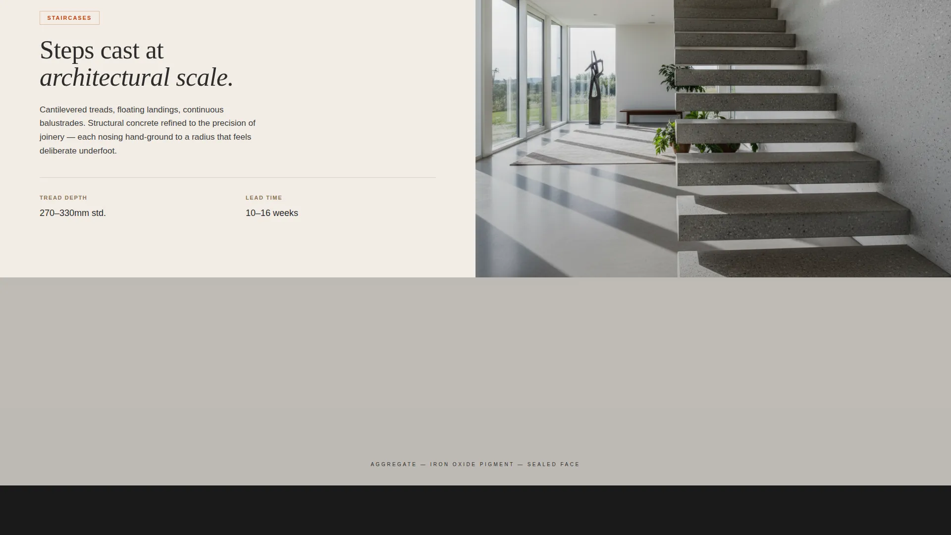 Bold Concrete Designer Landing Page Template