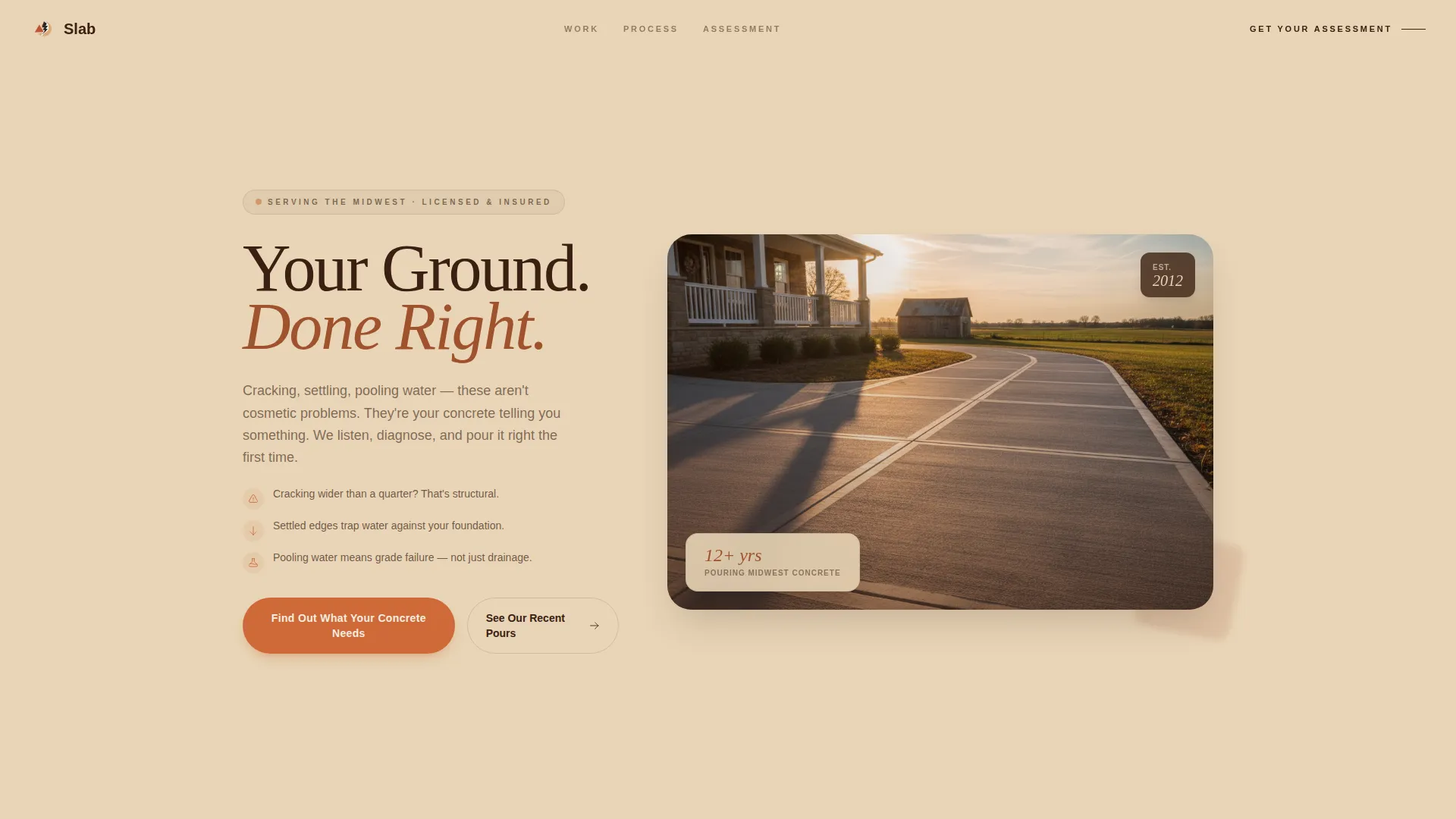 Concrete Products Portfolio & Case Study Website Template