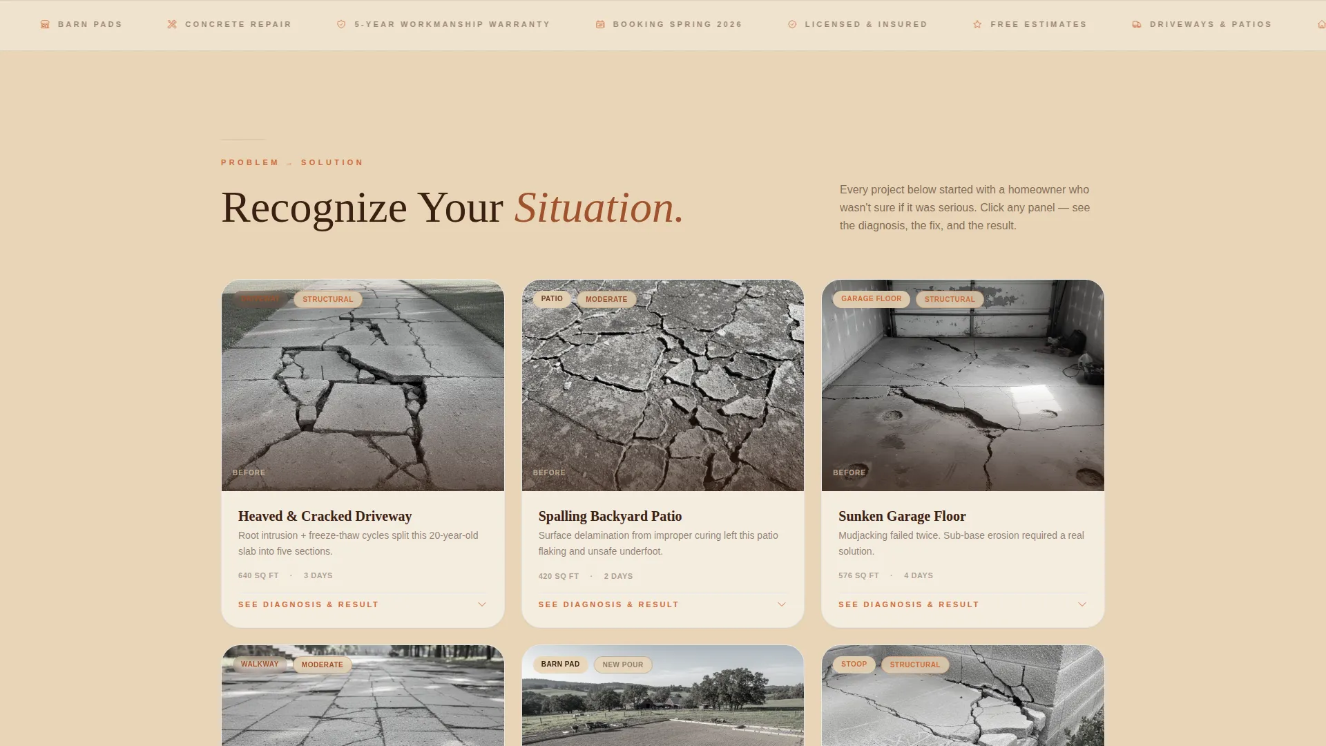 Concrete Products Portfolio & Case Study Website Template