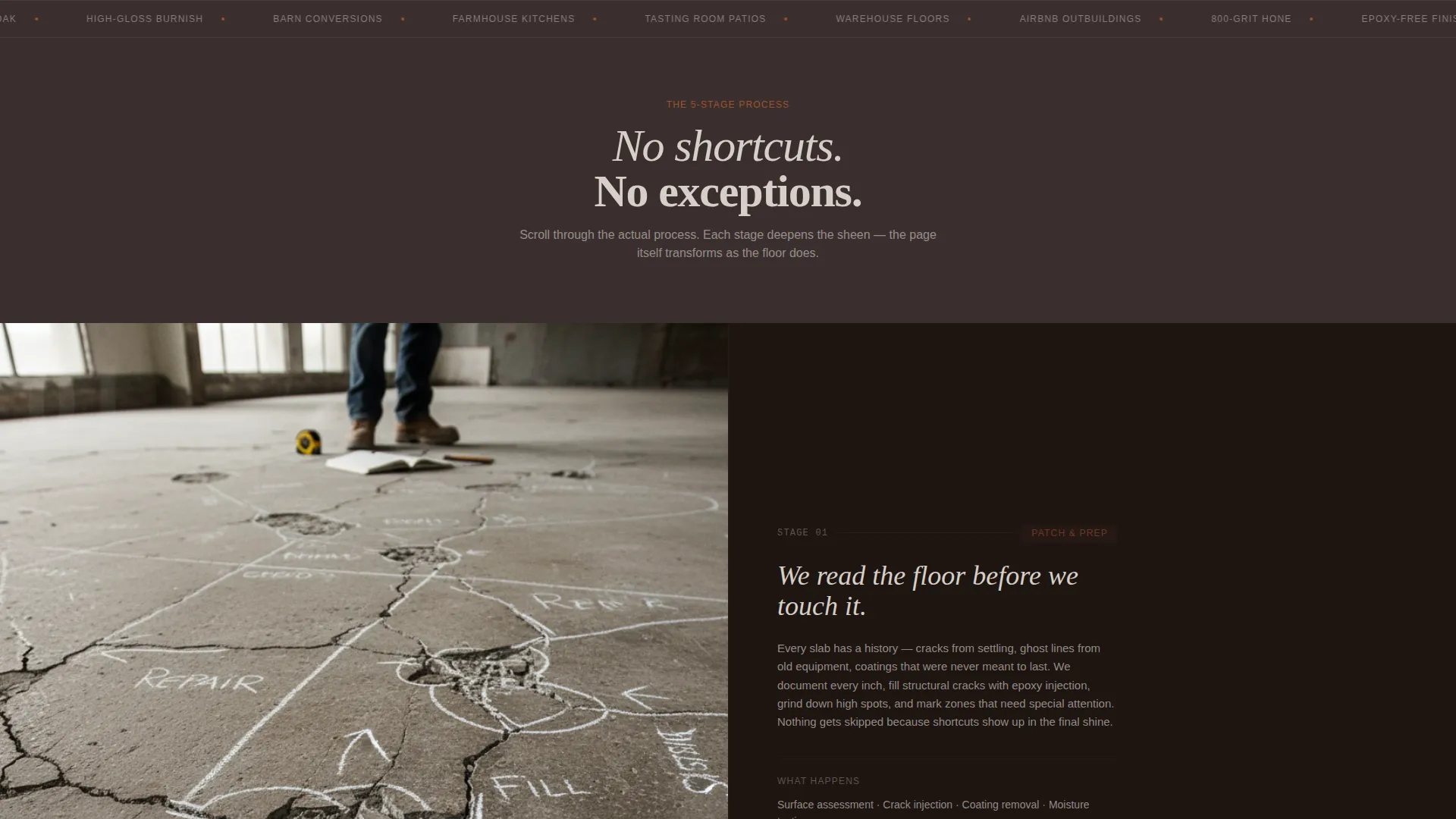 Concrete Polishing Service Landing Page Template