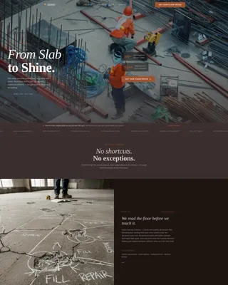 Concrete Polishing Service Landing Page Template