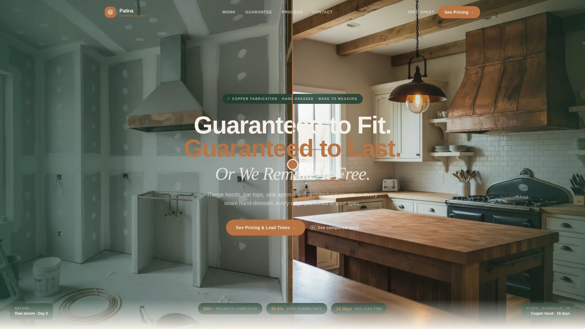 Custom Copper Fabricator Landing Page Template