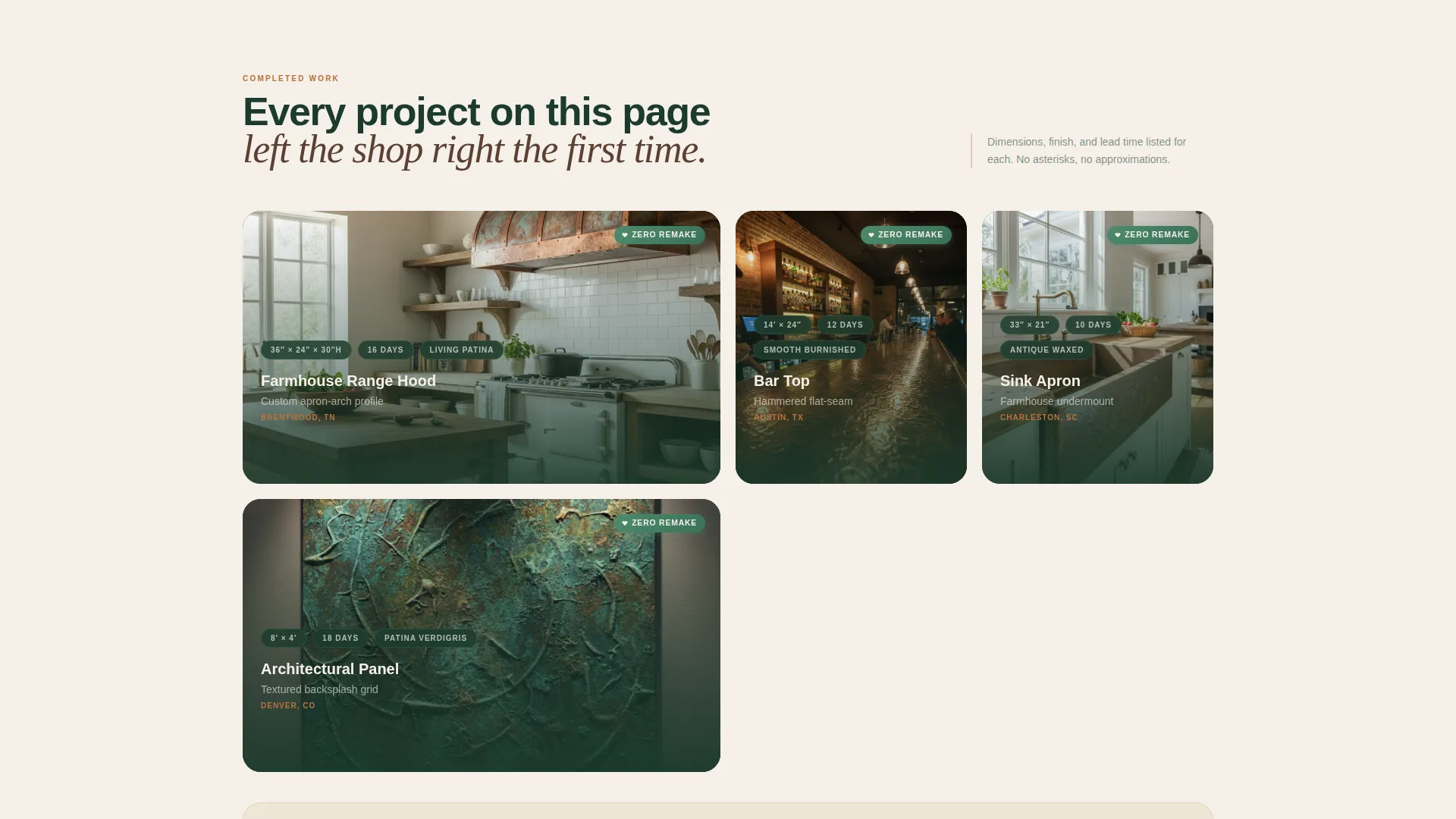 Custom Copper Fabricator Landing Page Template