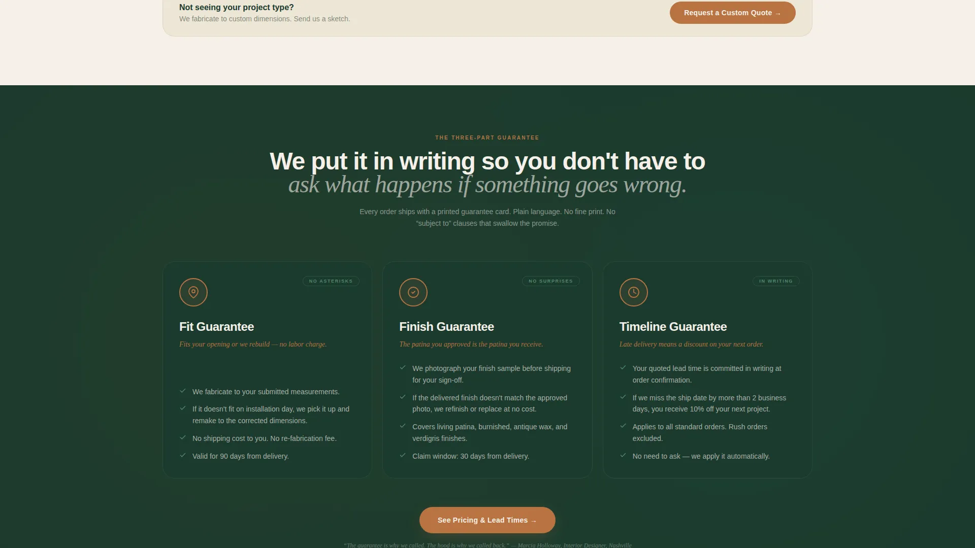 Custom Copper Fabricator Landing Page Template