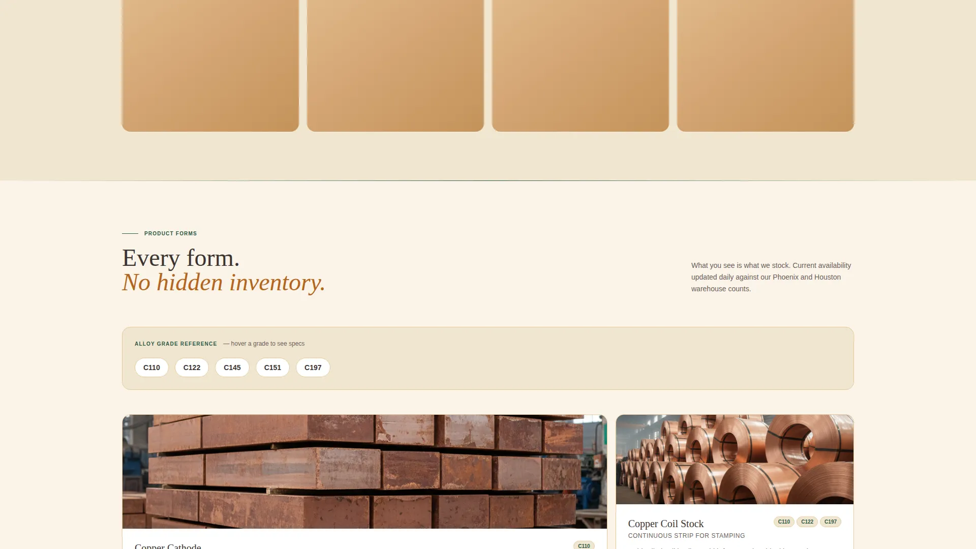 Copper Supplier Landing Page Template for B2B Leads
