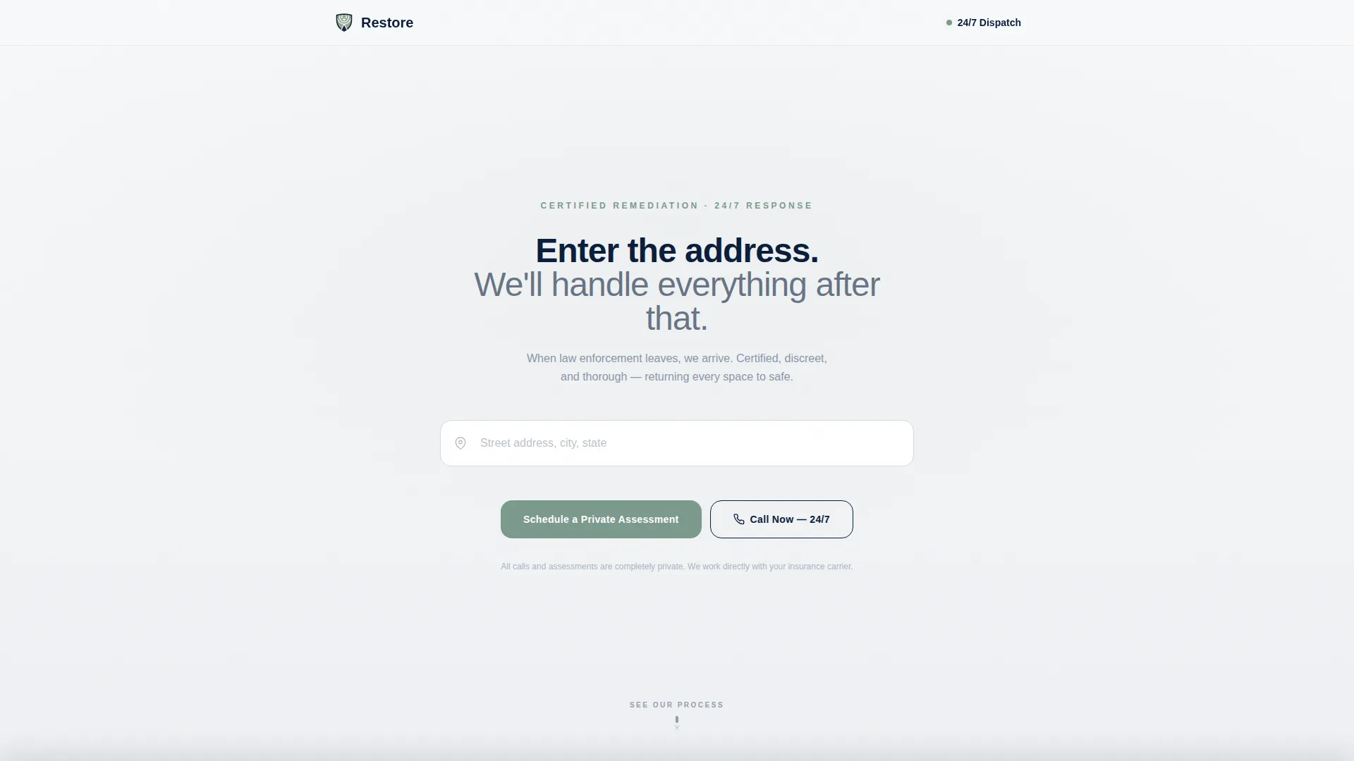 Crime Scene Cleaning Service Landing Page Template