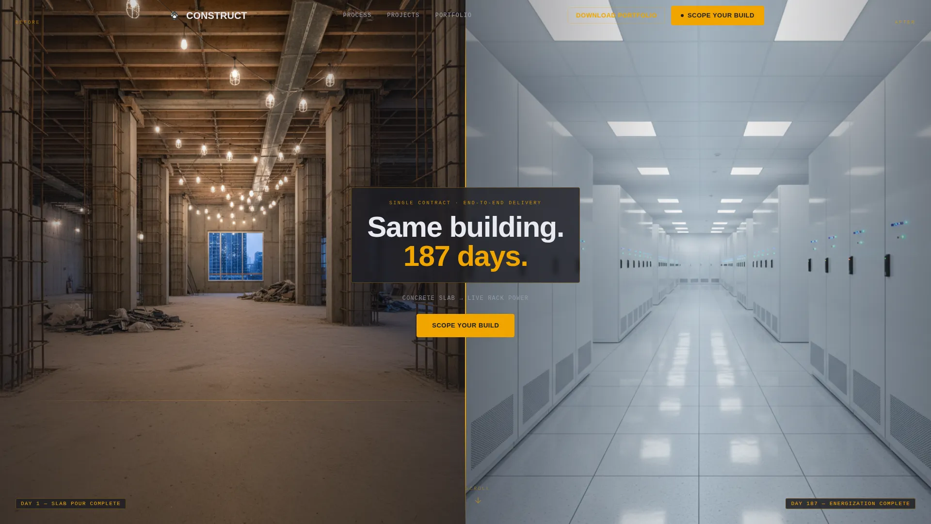 Data Center General Contractor Landing Page Template
