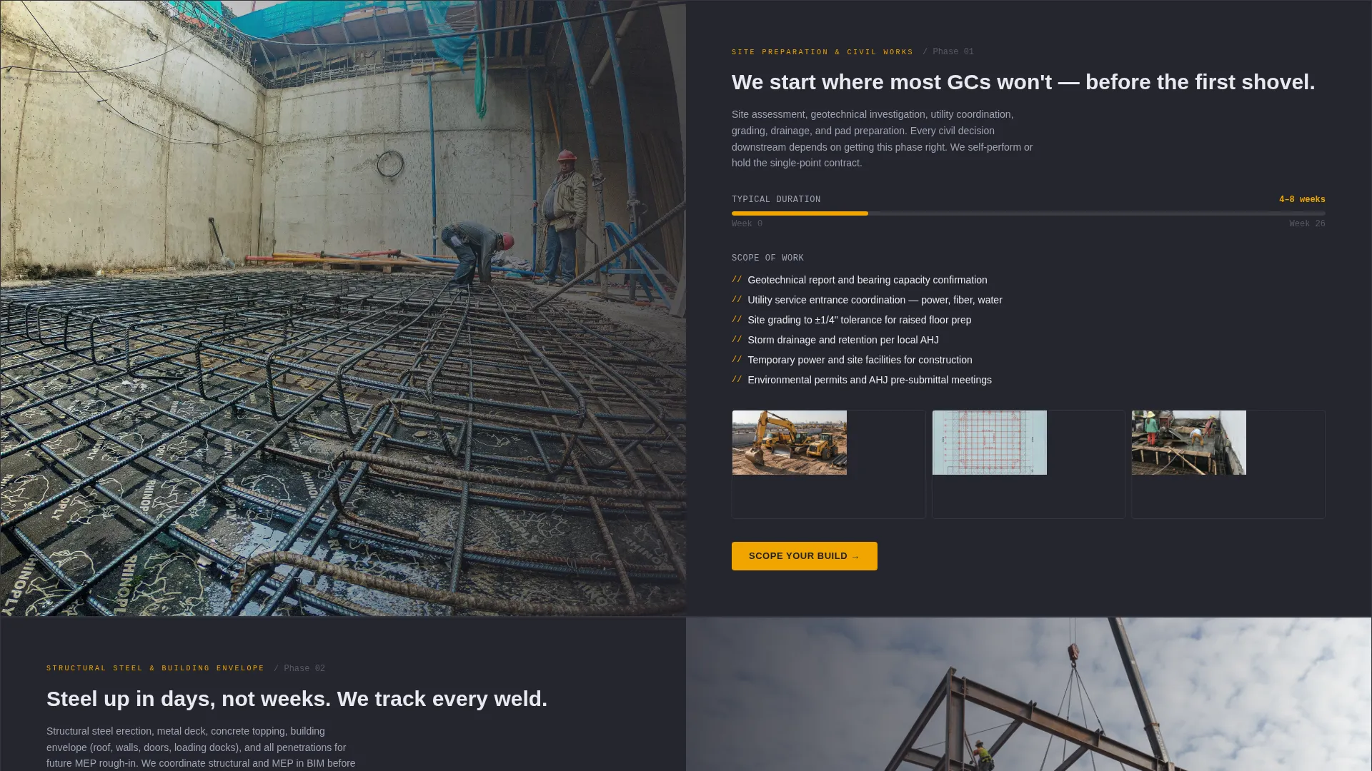 Data Center General Contractor Landing Page Template