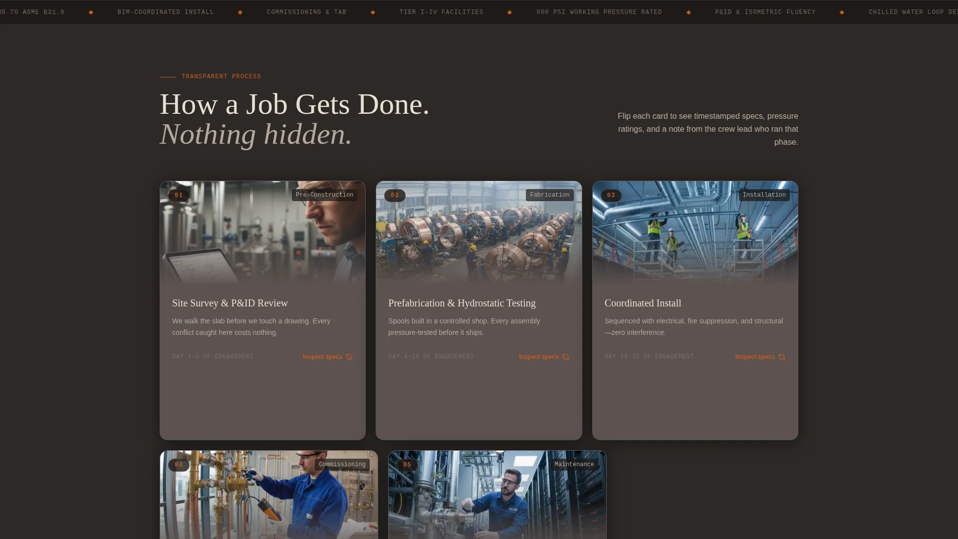 Data Center Plumbing Contractor Landing Page