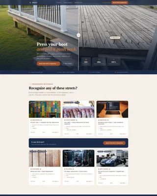 Deck & Porch Repair Gallery + Booking Landing Page