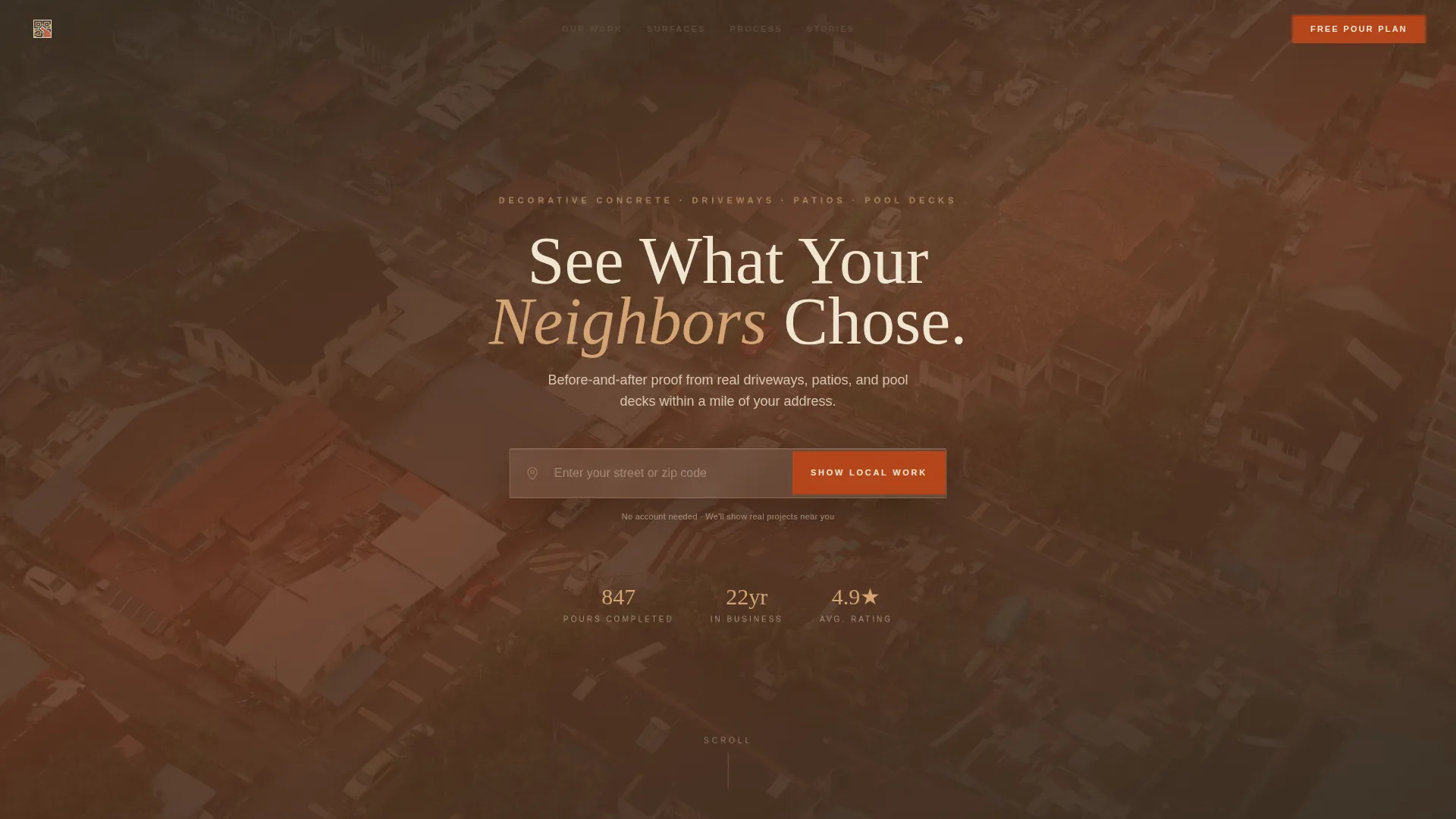 Decorative Concrete Landing Page Template