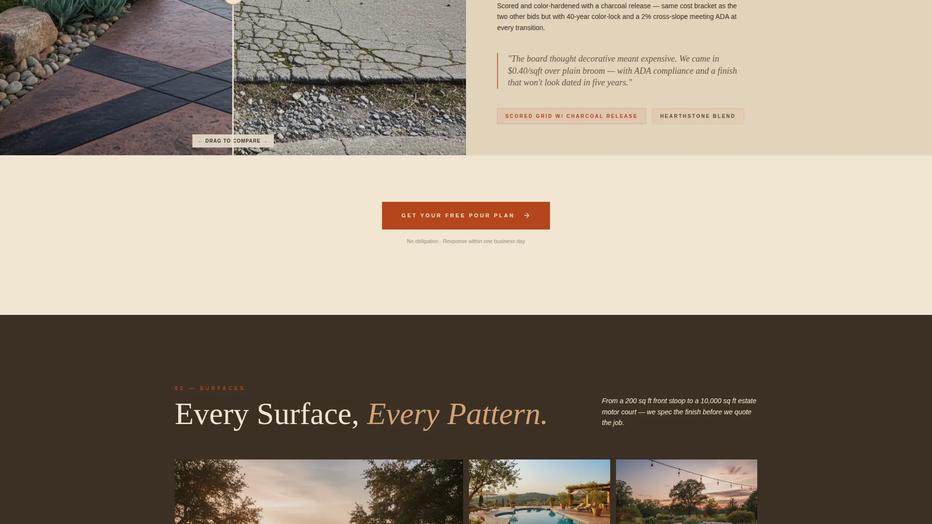 Decorative Concrete Landing Page Template
