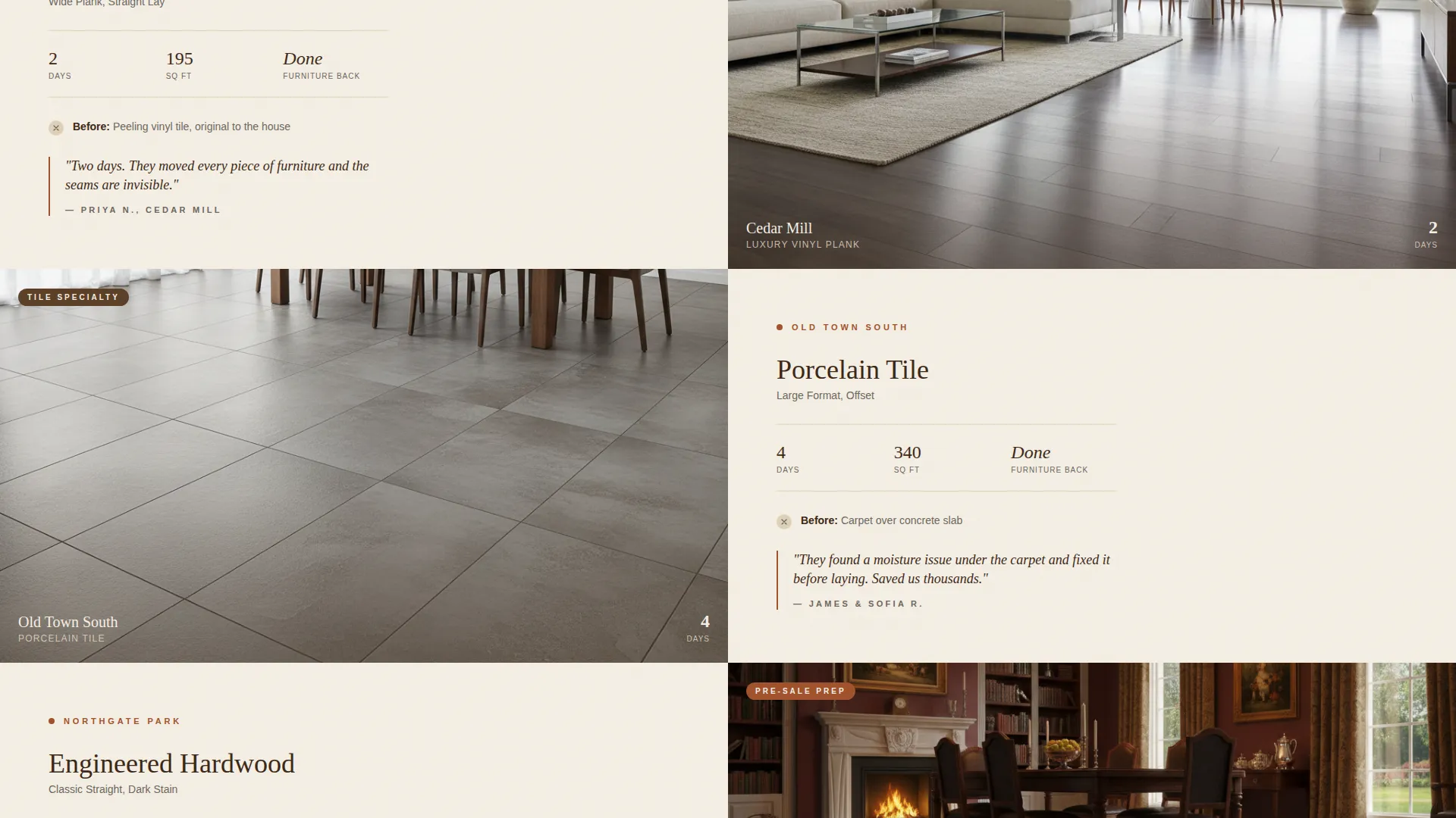 Dining Room Flooring Installer Landing Page Template