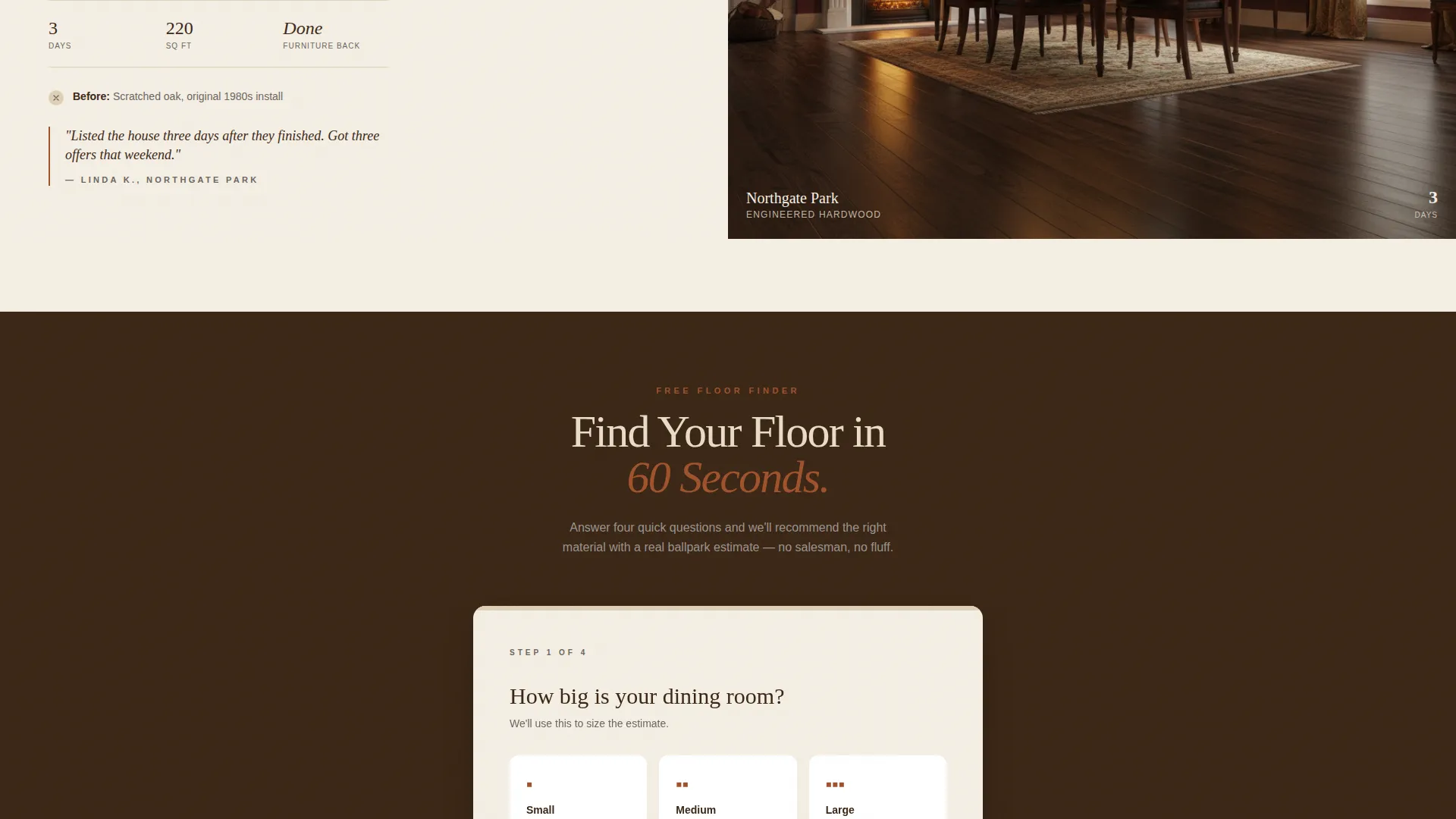 Dining Room Flooring Installer Landing Page Template