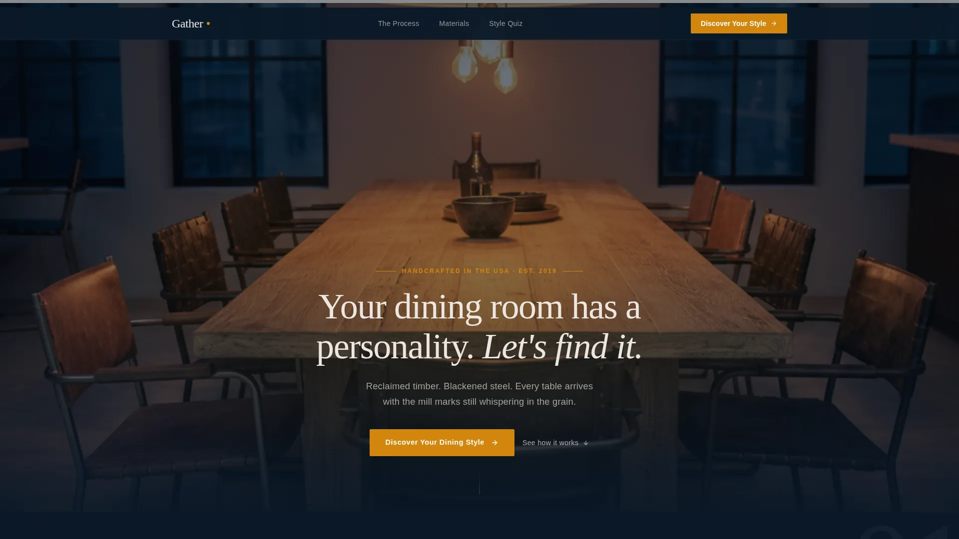Industrial Dining Room Furniture Landing Page Template