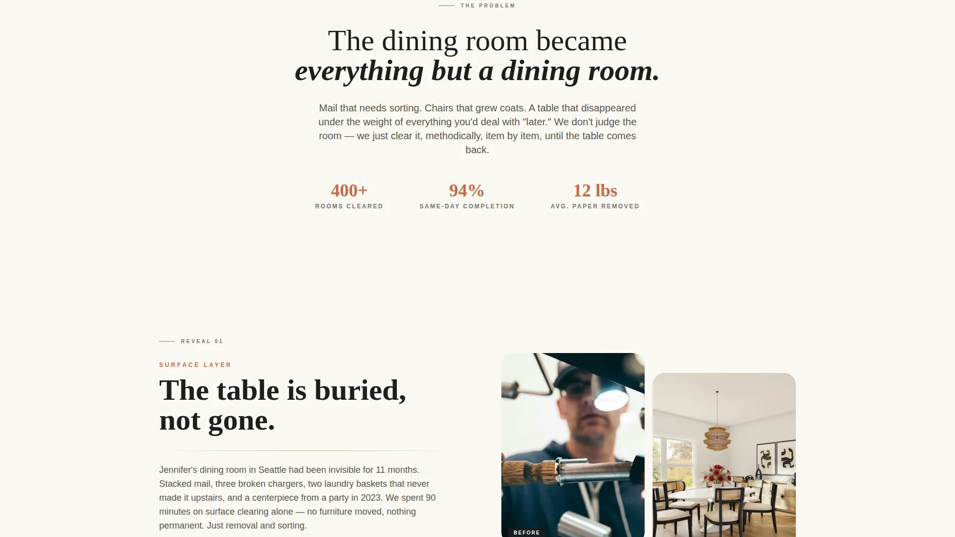 Dining Room Organizer & Declutter Landing Page
