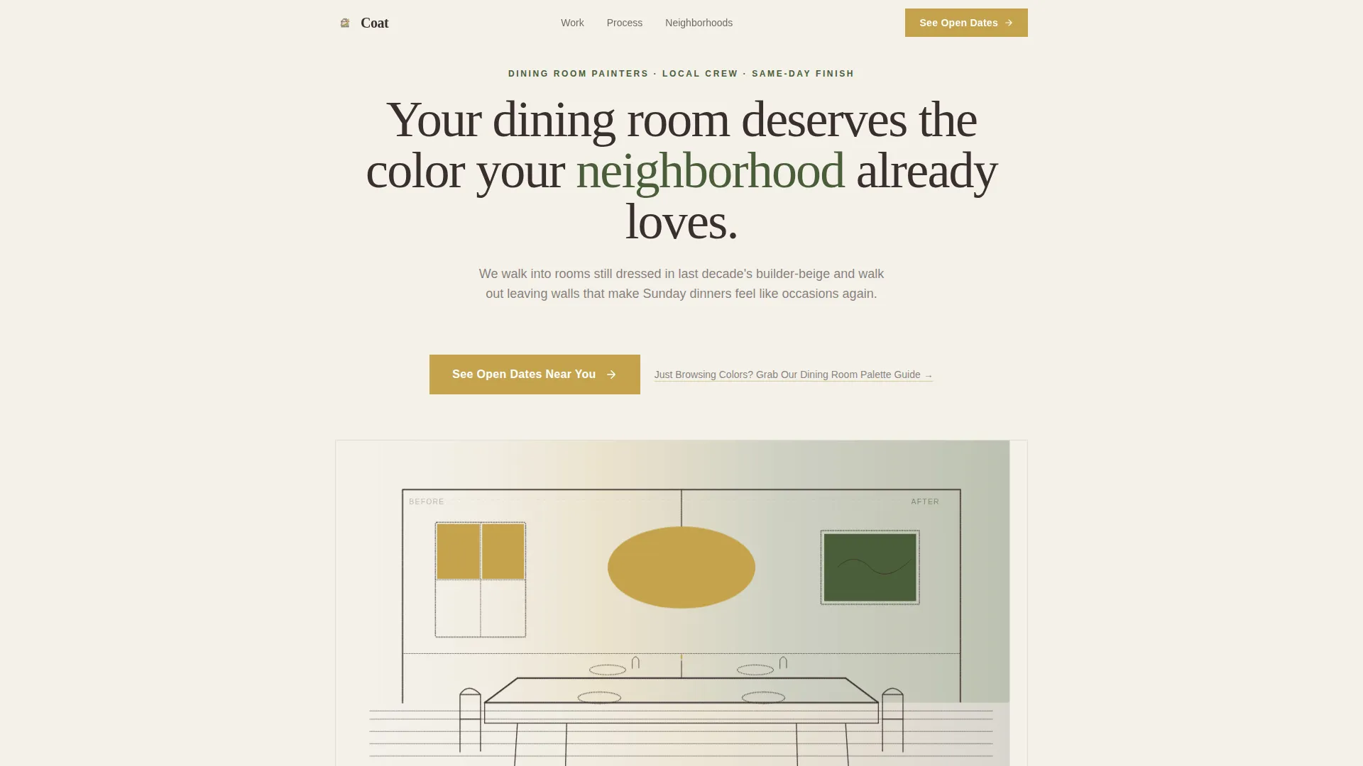 Dining Room Painting Service Landing Page Template
