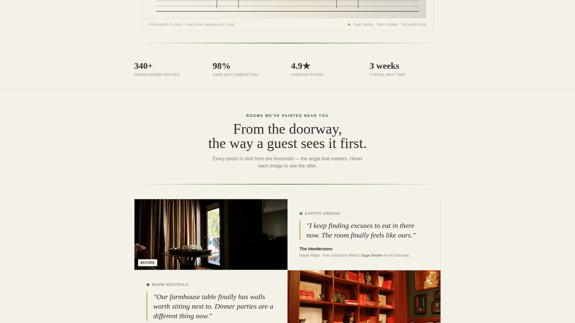 Dining Room Painting Service Landing Page Template
