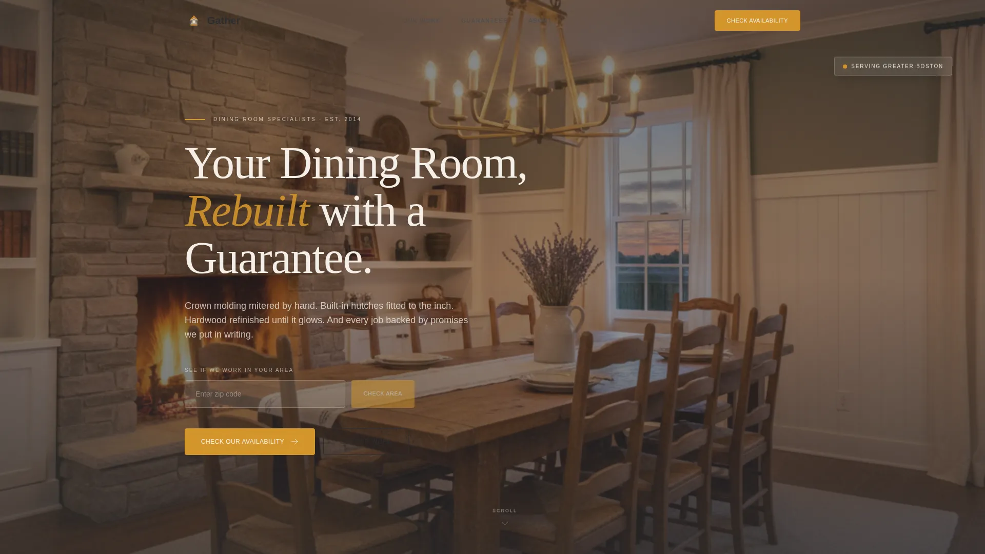 Dining Room Renovation Booking Website Template