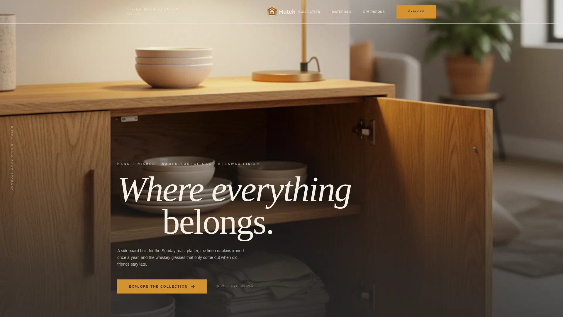 Sideboard Landing Page Template for Dining Room Storage