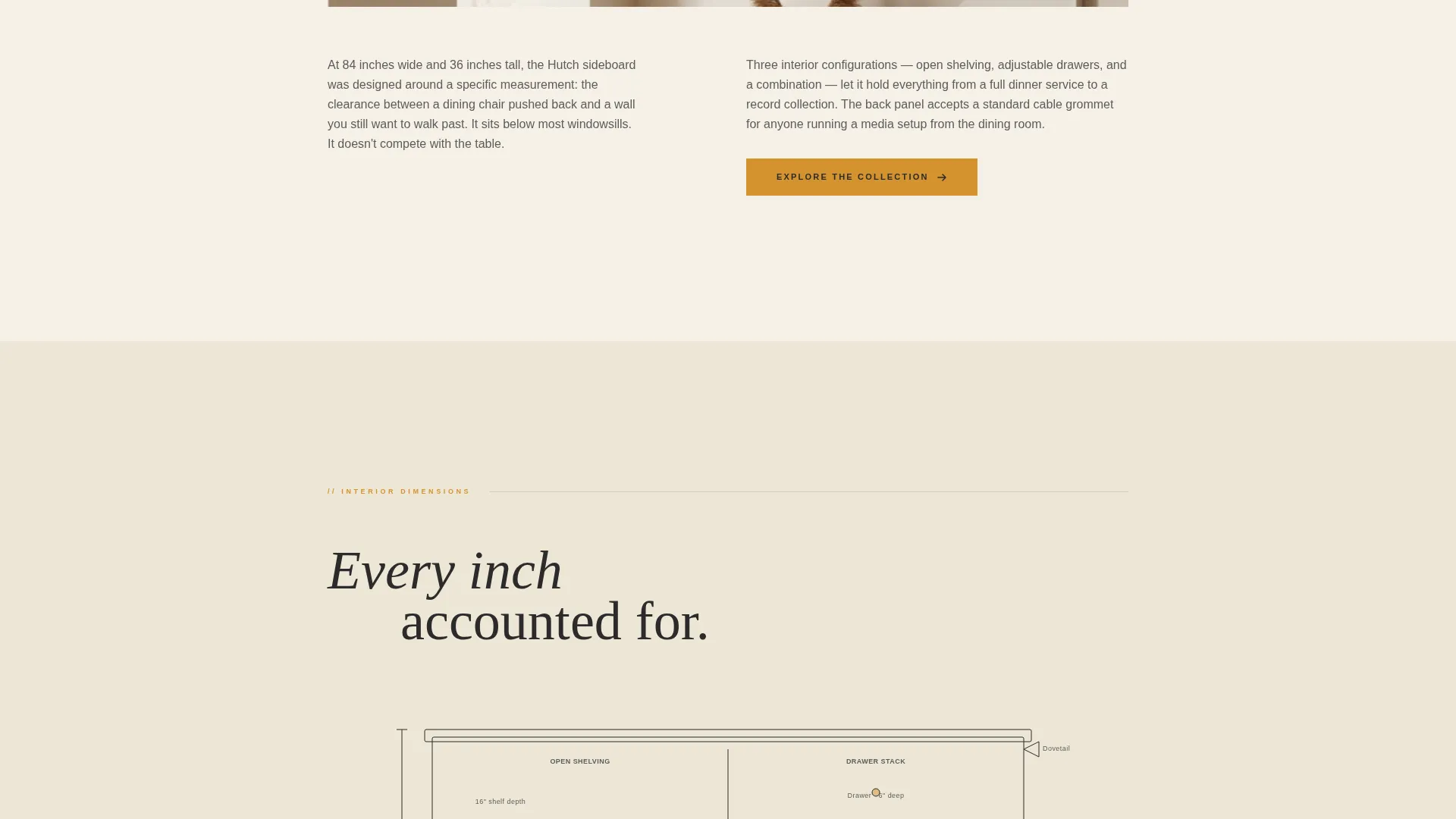 Sideboard Landing Page Template for Dining Room Storage