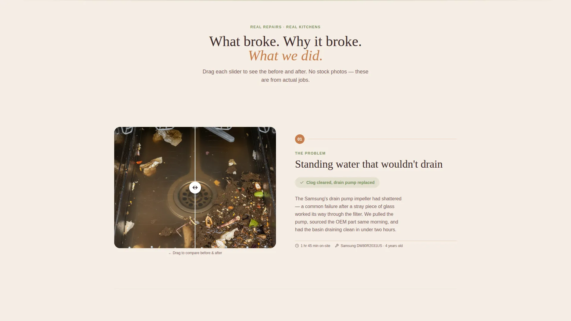Dishwasher Repair Booking Landing Page Template