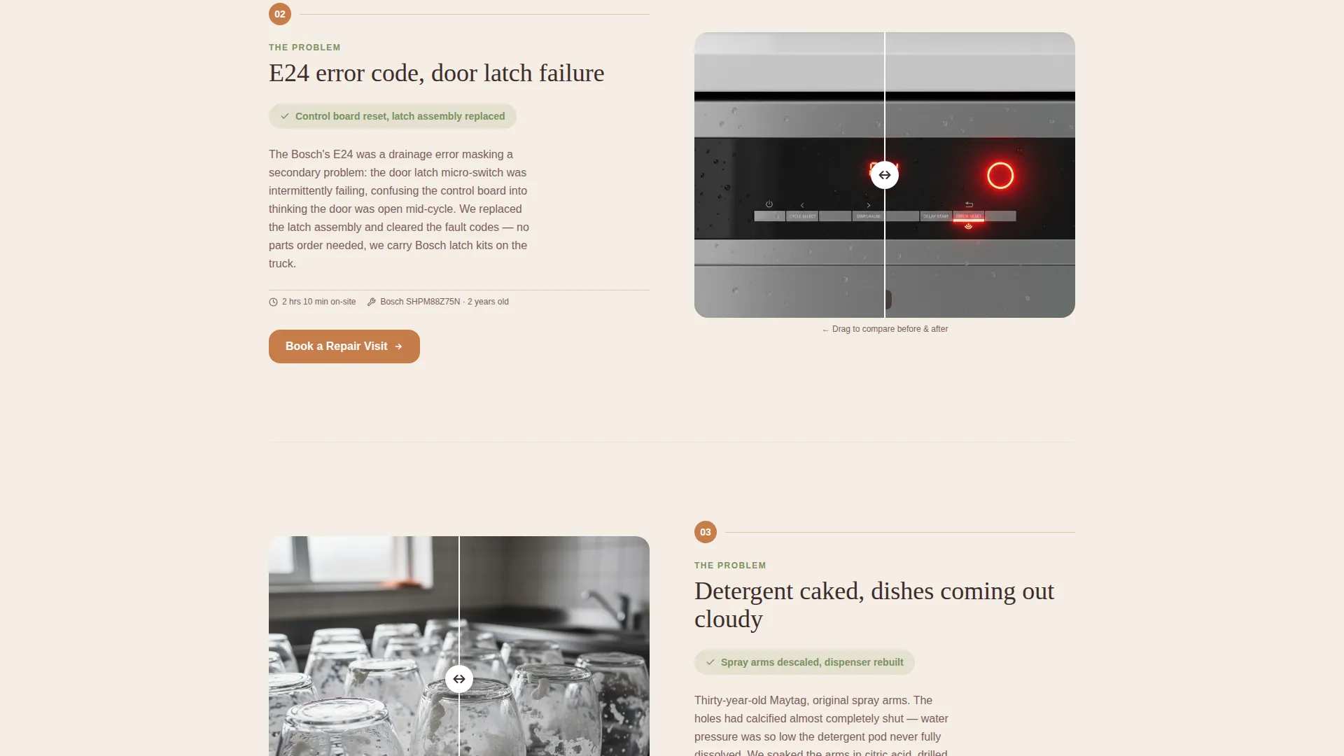 Dishwasher Repair Booking Landing Page Template
