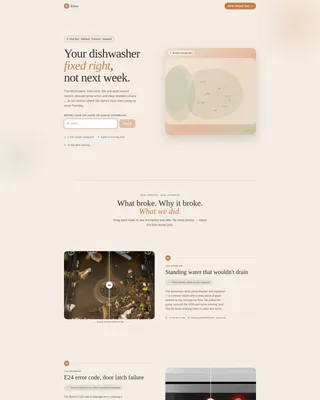 Dishwasher Repair Booking Landing Page Template
