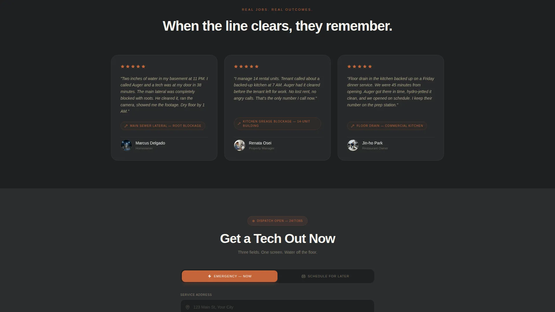 Drain Cleaning & Sewer Service Landing Page Template