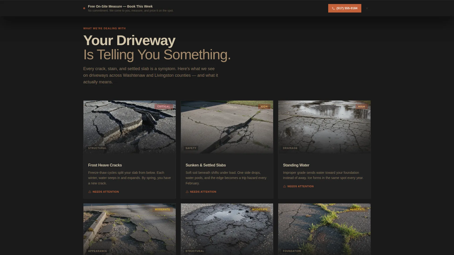 Driveway Paving Landing Page Template with Pricing Cards