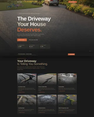 Driveway Paving Landing Page Template with Pricing Cards