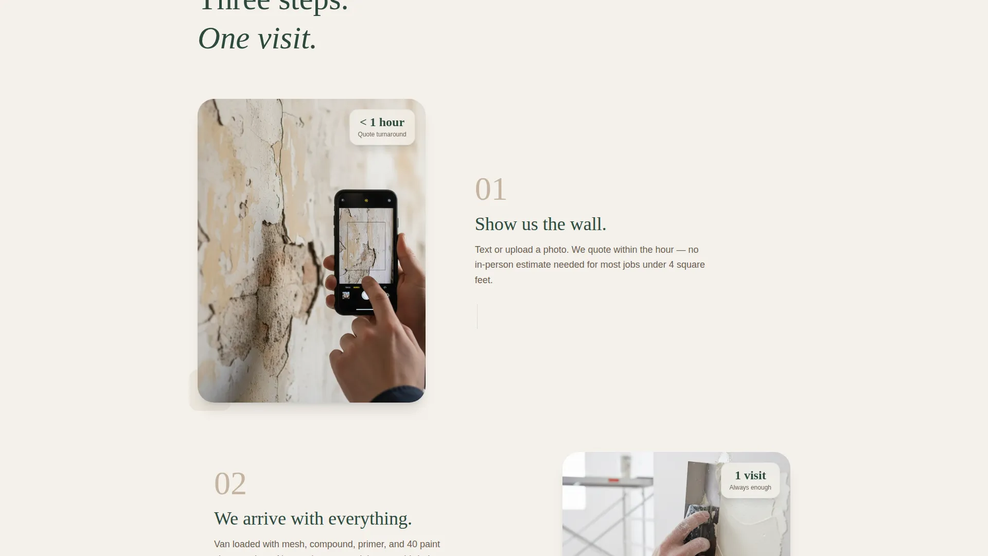 Drywall Patch & Touch-Up Booking Landing Page