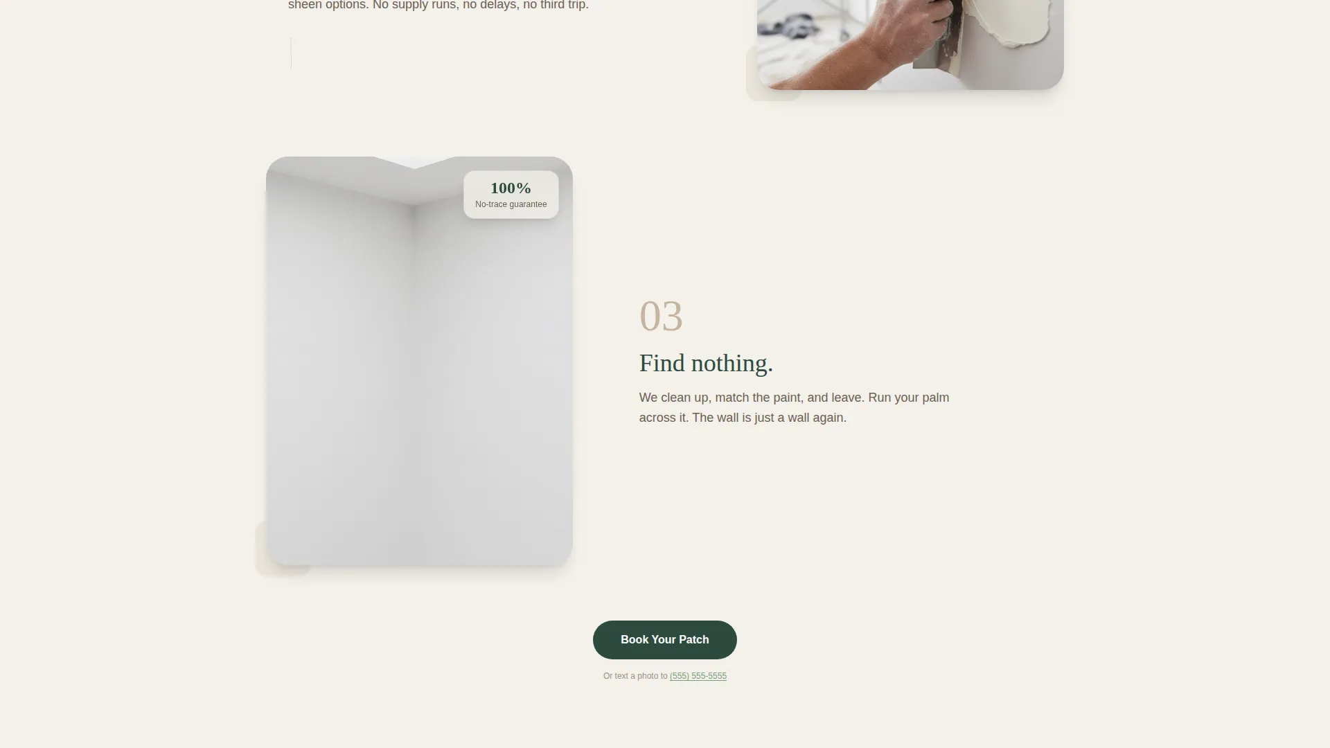 Drywall Patch & Touch-Up Booking Landing Page