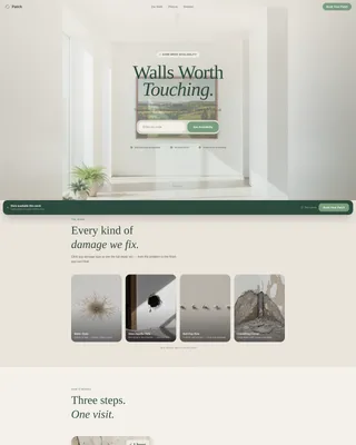 Drywall Patch & Touch-Up Booking Landing Page